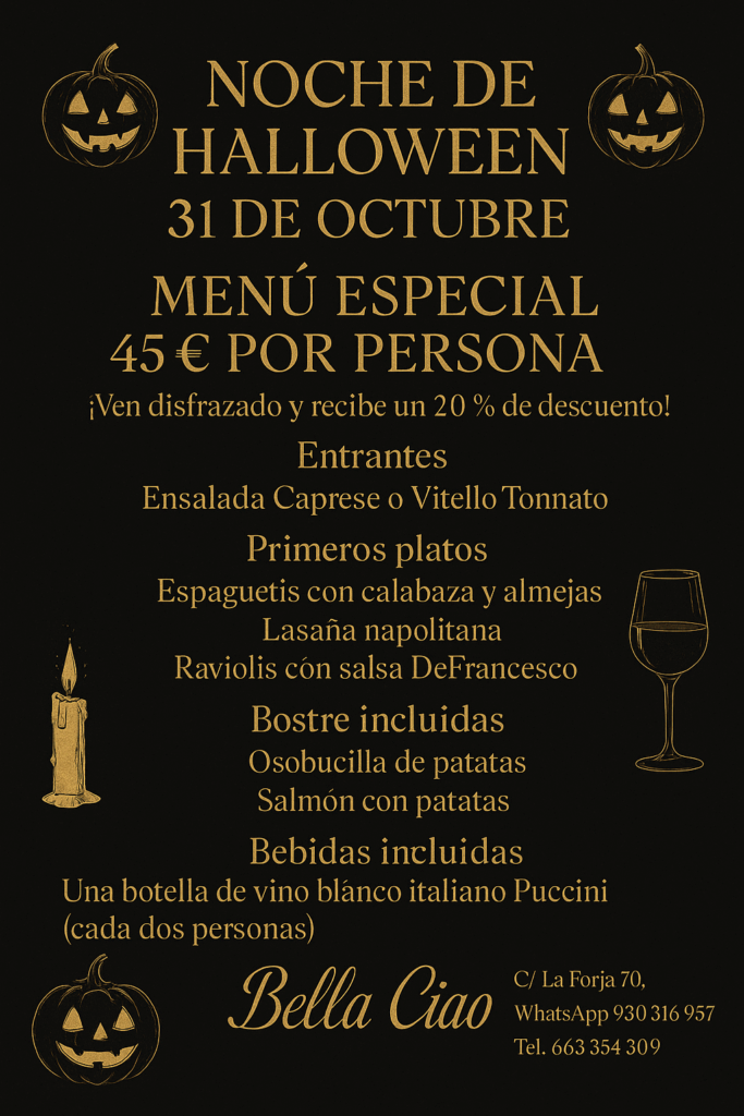 Menu de Halloween