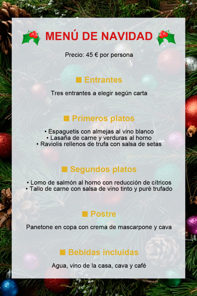 Menu de Navidad